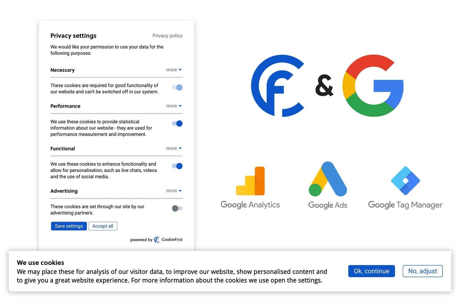 Google Consent Mode ist mit dem CookieFirst CMP integriert