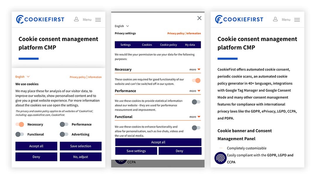 Cookie banner | CookieFirst - Consent Platform